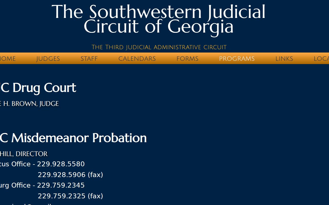 Southwestern Circuit programs related to Schley County criminal dockets