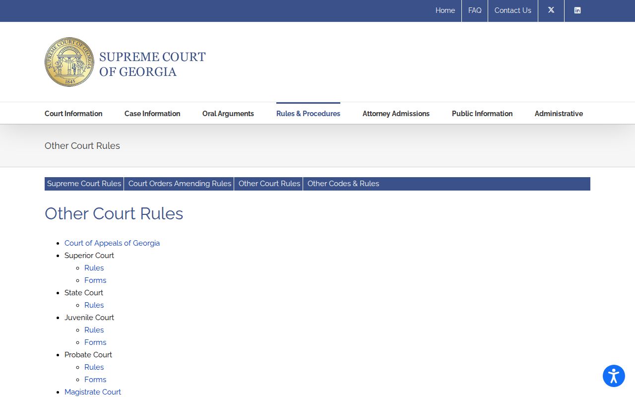 Georgia rules index for Schley County criminal docket courts