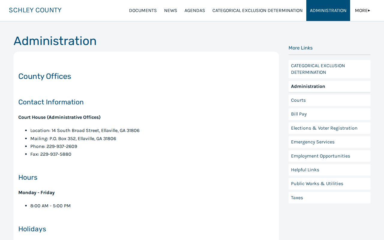 Schley County court docket administration route