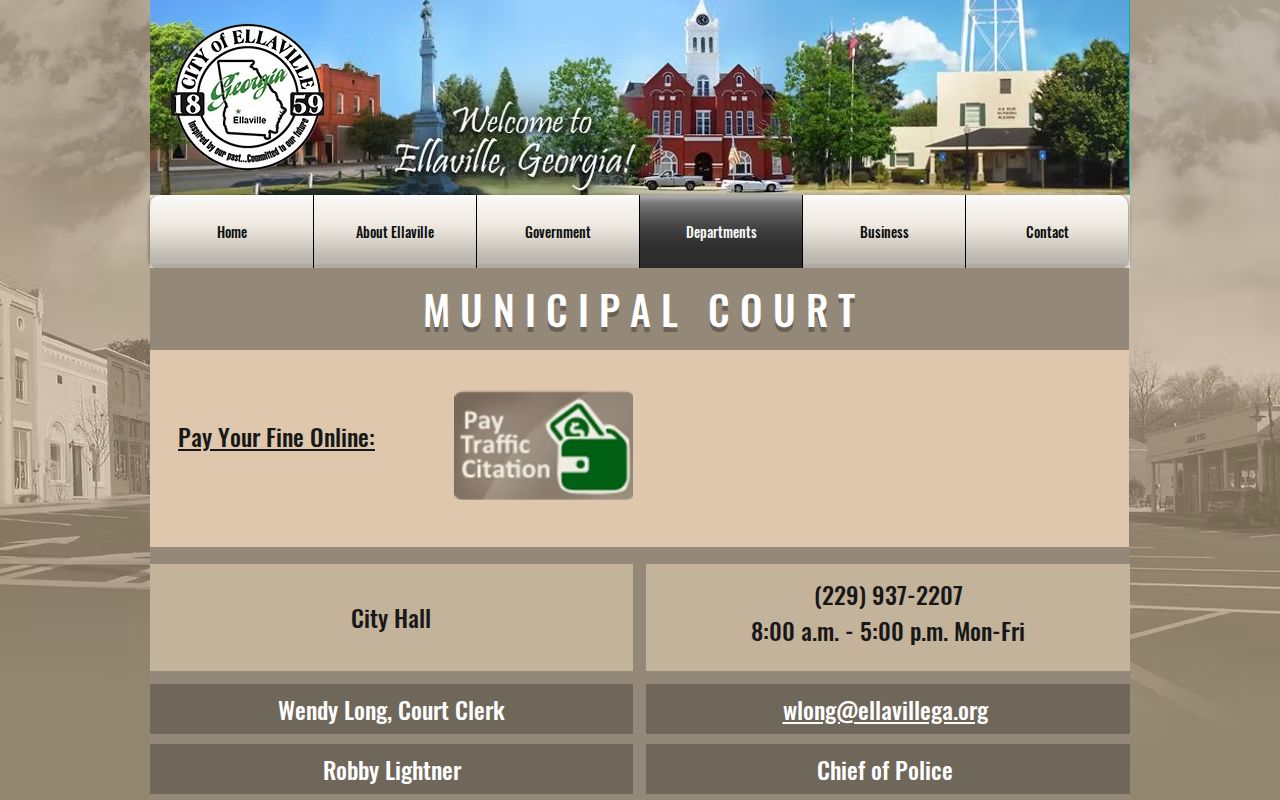 Ellaville Municipal Court route for Schley County traffic citations