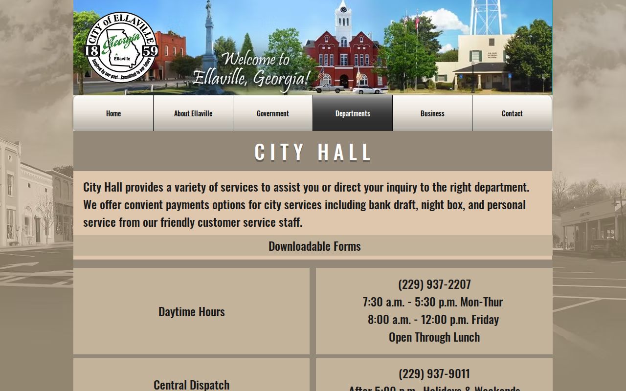 Ellaville City Hall contact route for municipal traffic court records